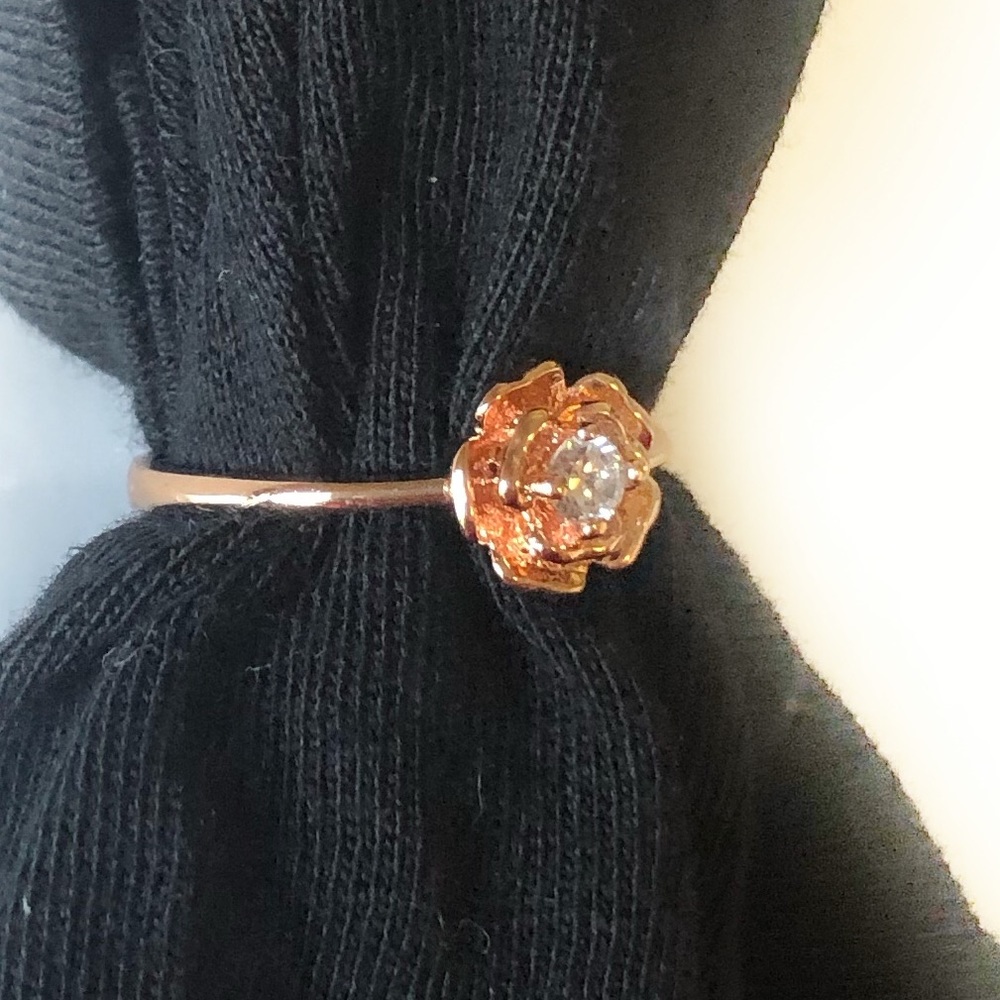 NEW SIZE 8 CZ ROSE RING